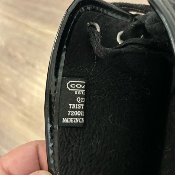 Coach black tristee signature lace up rain boots size 6B - Picture 5 of 6